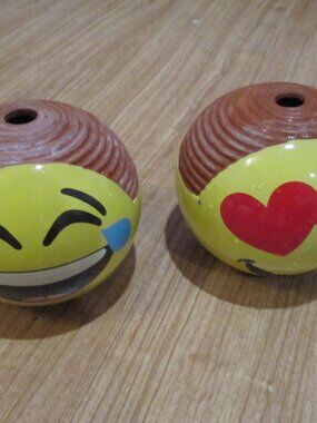 Chia Pets Heart Eyes and laugh Cry together